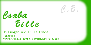 csaba bille business card